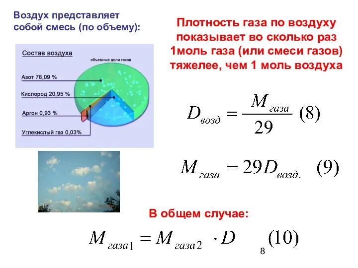 Плотность газа по воздуху показывает во сколько раз 1моль газа (или