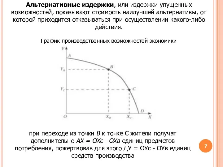 Альтернативные издержки, или издержки упущенных возможностей, показывают стоимость наилучшей альтернативы, от