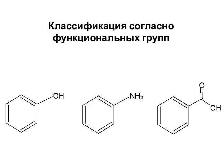 Классификация согласно функциональных групп