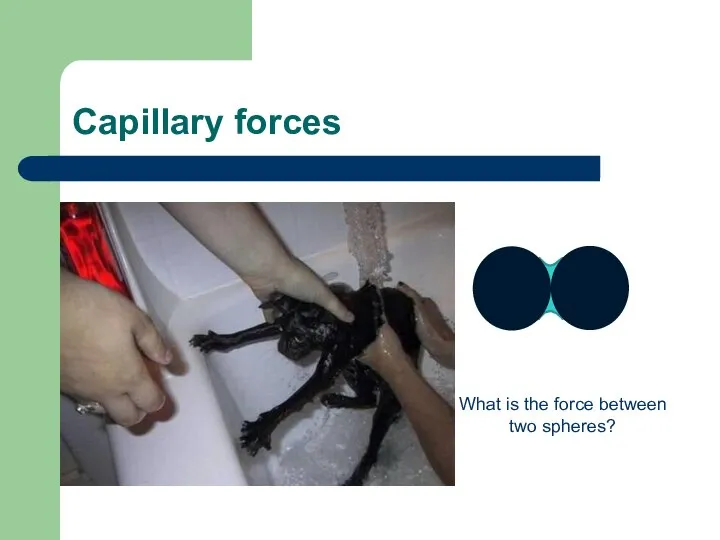 Capillary forces What is the force between two spheres?