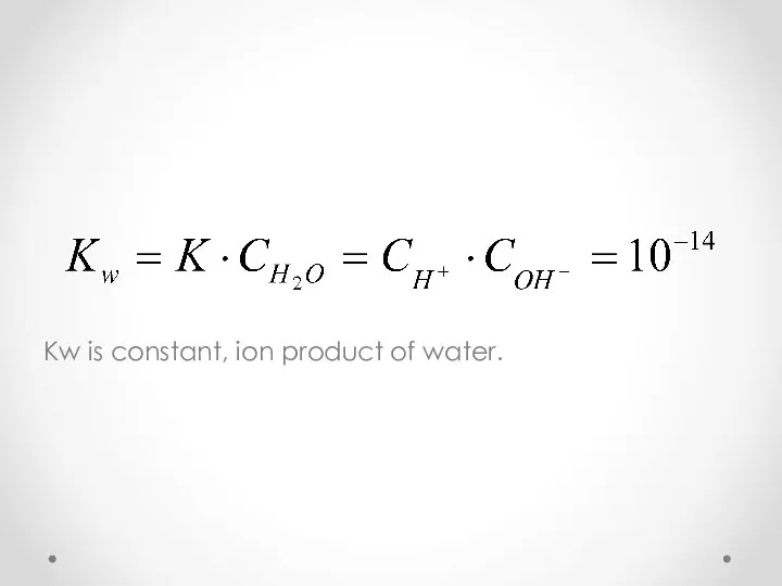 Kw is constant, ion product of water.