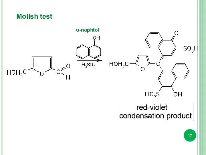 Molish test α-naphtol