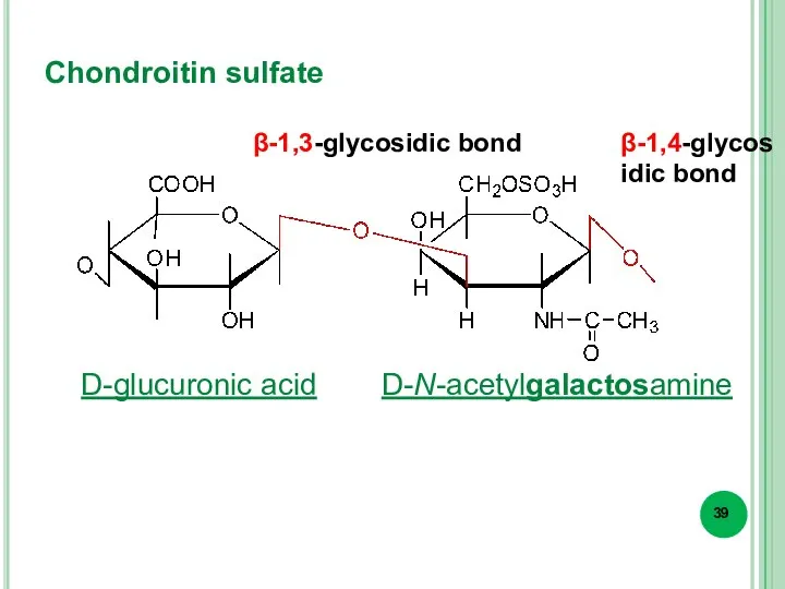 Chondroitin sulfate β-1,3-glycosidic bond β-1,4-glycosidic bond D-glucuronic acid D-N-acetylgalactosamine