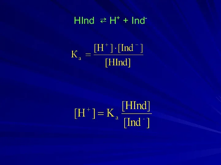 HInd ⇄ H+ + Ind-