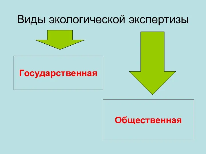 Виды экологической экспертизы Государственная Общественная