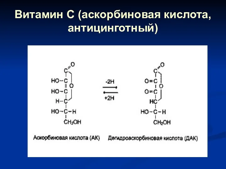 Витамин С (аскорбиновая кислота, антицинготный)