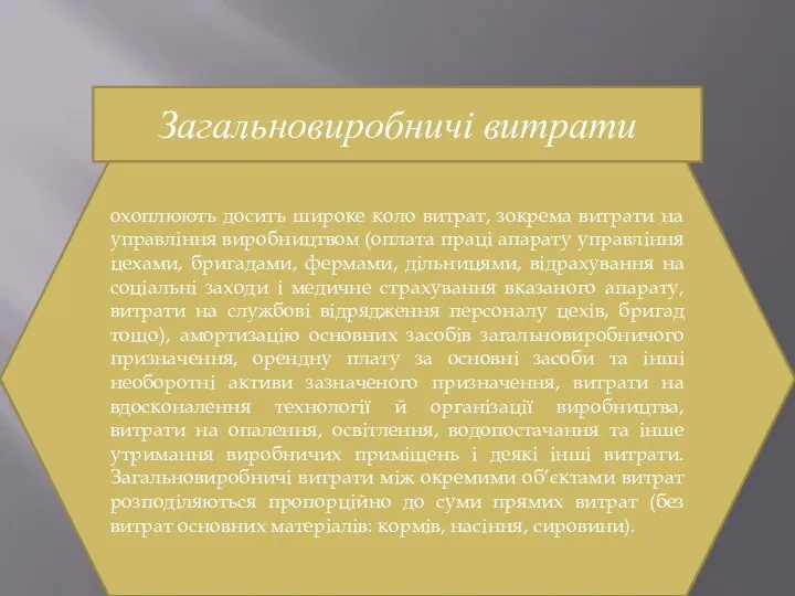 Загальновиробничі витрати охоплюють досить широке коло витрат, зокрема витрати на управління