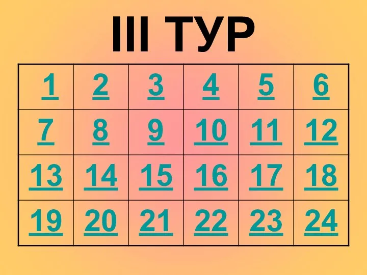 III ТУР