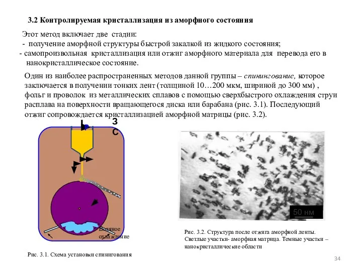 3.2 Контролируемая кристаллизация из аморфного состояния Этот метод включает две стадии: