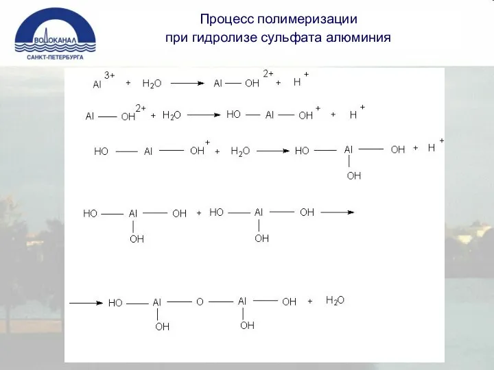 Процесс полимеризации при гидролизе сульфата алюминия