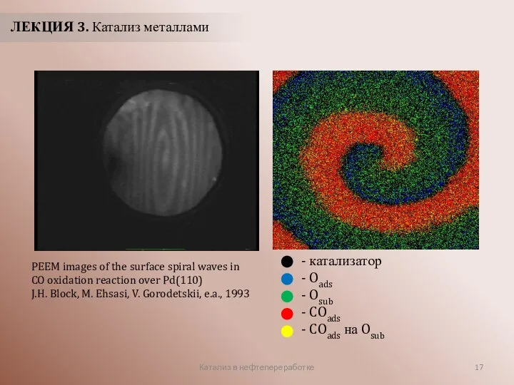 Катализ в нефтепереработке ЛЕКЦИЯ 3. Катализ металлами PEEM images of the