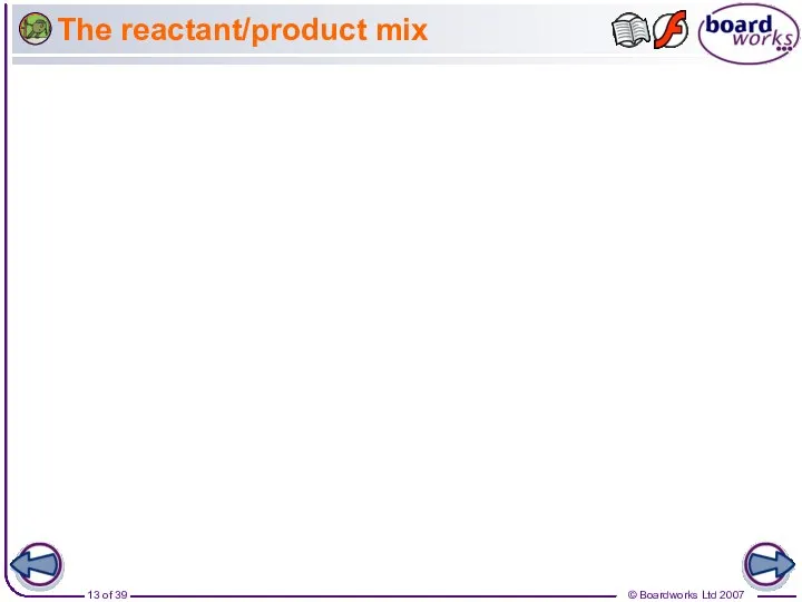 The reactant/product mix