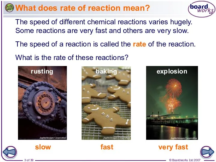 What does rate of reaction mean? The speed of different chemical