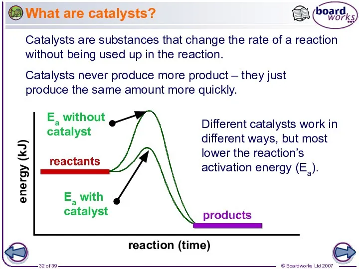 What are catalysts? Catalysts are substances that change the rate of
