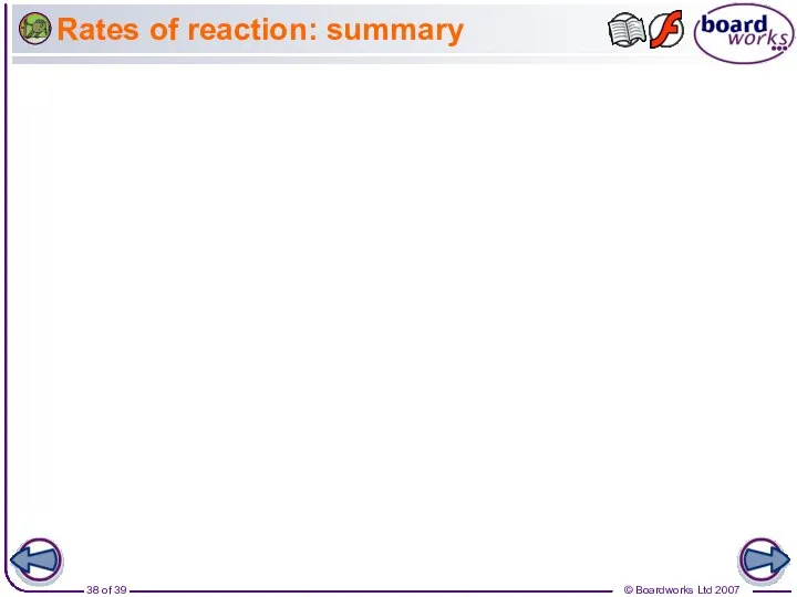 Rates of reaction: summary