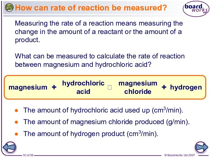 How can rate of reaction be measured? Measuring the rate of