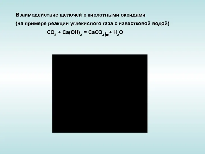 Взаимодействие щелочей с кислотными оксидами (на примере реакции углекислого газа с