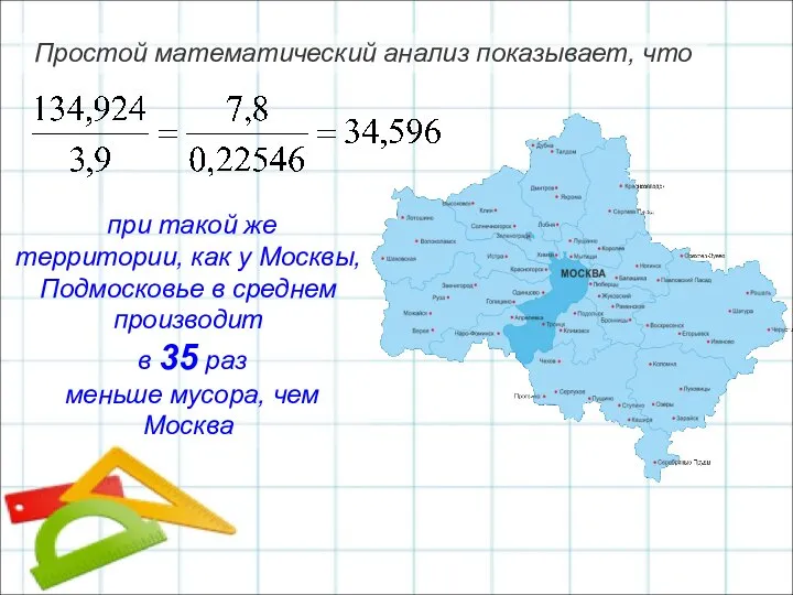 Простой математический анализ показывает, что при такой же территории, как у