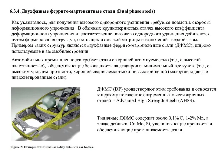 6.3.4. Двухфазные феррито-мартенситные стали (Dual phase steels) Как указывалось, для получения