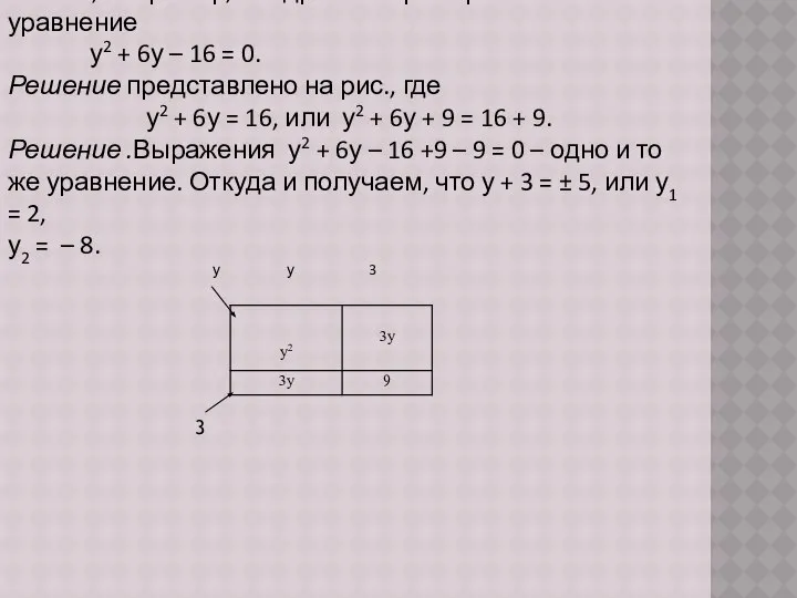 2. А вот, например, как древние греки решали уравнение у2 +