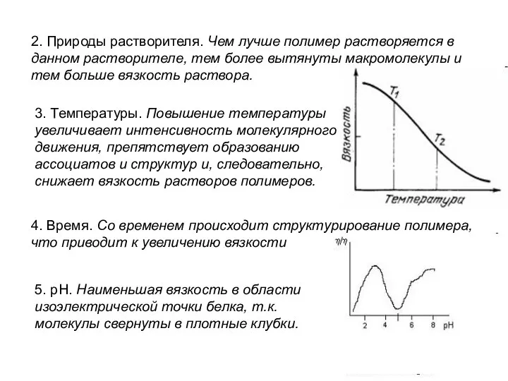 2. Природы растворителя. Чем лучше полимер растворяется в данном растворителе, тем