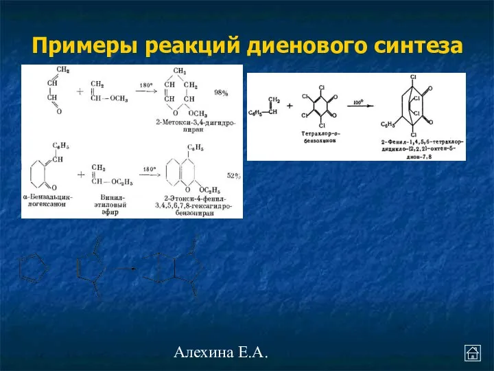 Алехина Е.А. Примеры реакций диенового синтеза