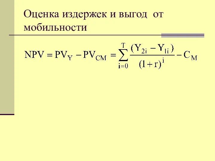 Оценка издержек и выгод от мобильности