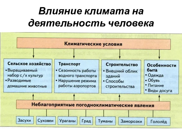 Влияние климата на деятельность человека