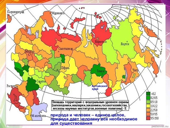 Алтайский край природа и человек – единое целое, природа дает человеку все необходимое для существования