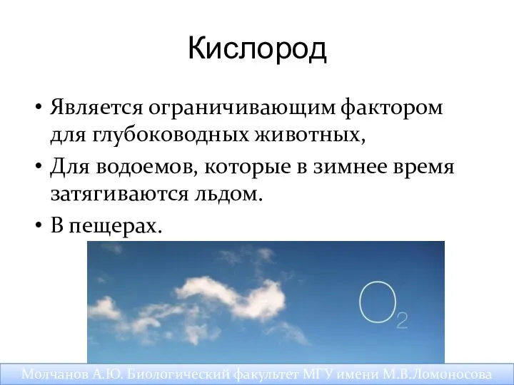 Кислород Является ограничивающим фактором для глубоководных животных, Для водоемов, которые в