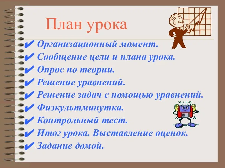 План урока Организационный момент. Сообщение цели и плана урока. Опрос по