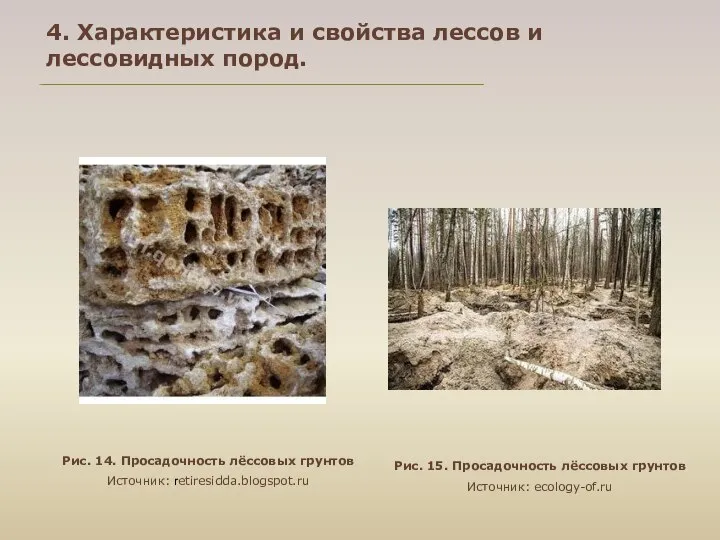 Рис. 15. Просадочность лёссовых грунтов Источник: ecology-of.ru Рис. 14. Просадочность лёссовых