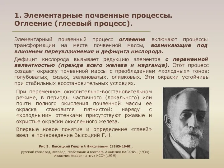 1. Элементарные почвенные процессы. Оглеение (глеевый процесс). Элементарный почвенный процесс оглеение