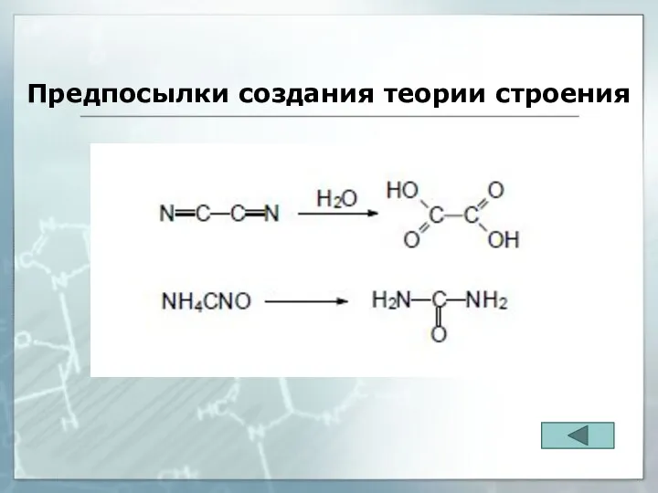 Предпосылки создания теории строения