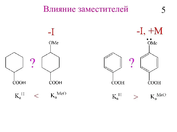 Влияние заместителей 5