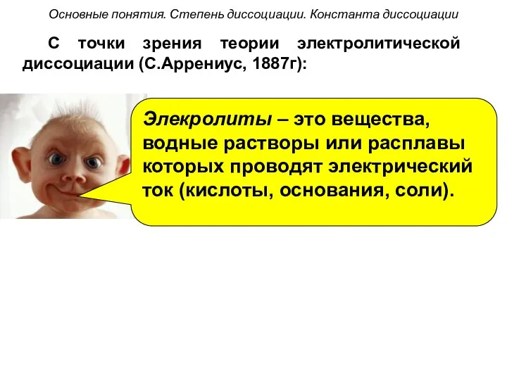 Элекролиты – это вещества, водные растворы или расплавы которых проводят электрический