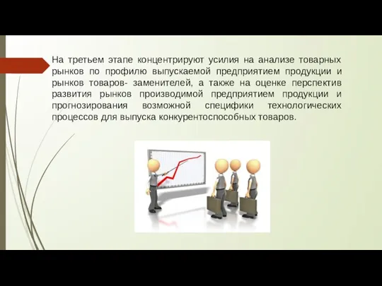 На третьем этапе концентрируют усилия на анализе товарных рынков по профилю