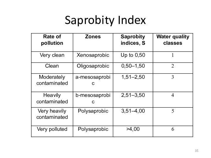 Saprobity Index