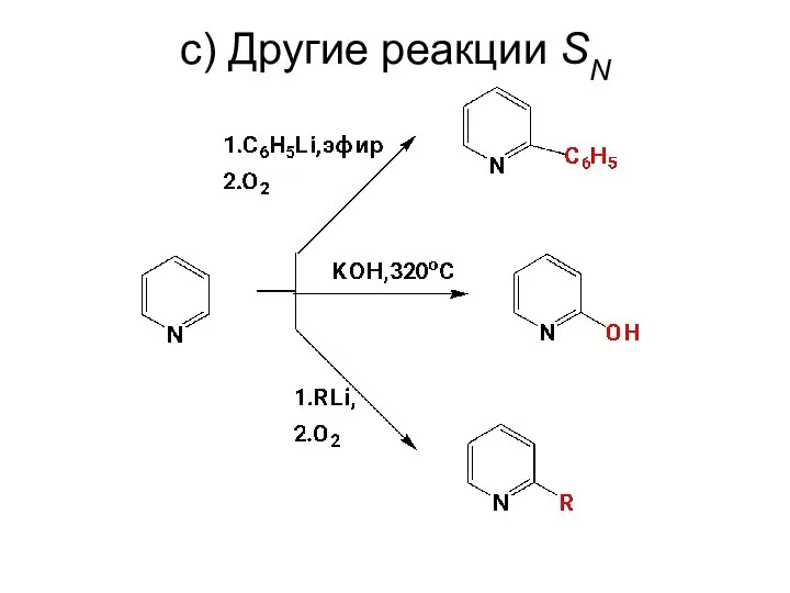 c) Другие реакции SN