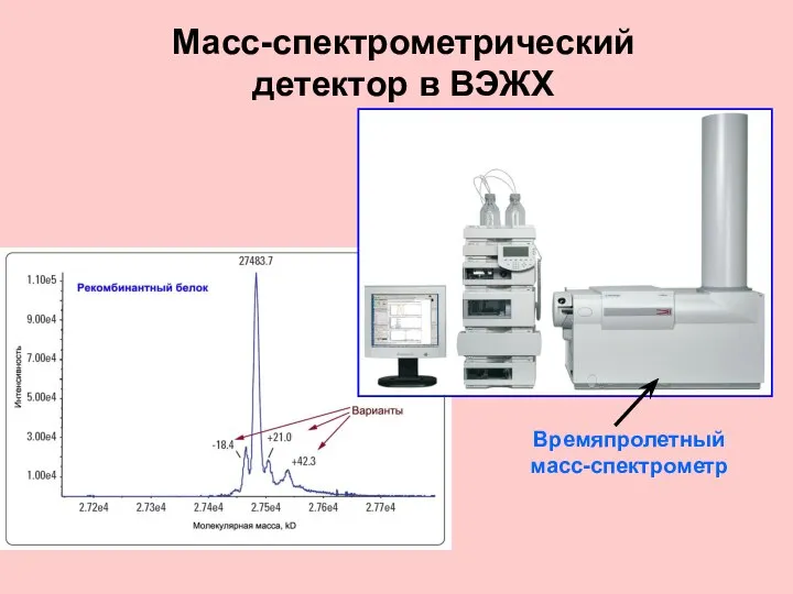 Масс-спектрометрический детектор в ВЭЖХ Времяпролетный масс-спектрометр