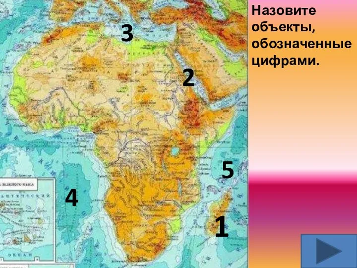 1 2 3 4 5 Назовите объекты, обозначенные цифрами.