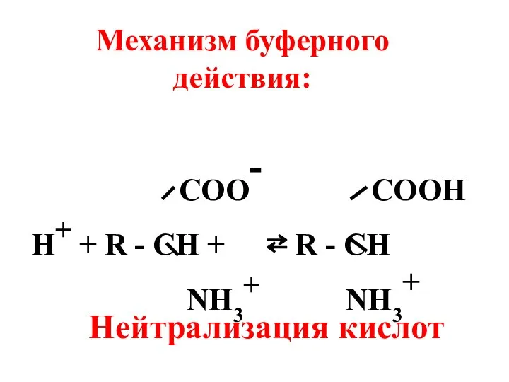 COO- COOH Н+ + R - CH + ⇄ R -