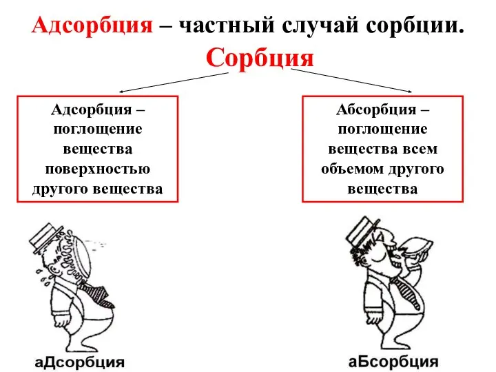 Адсорбция – частный случай сорбции. Сорбция Адсорбция – поглощение вещества поверхностью