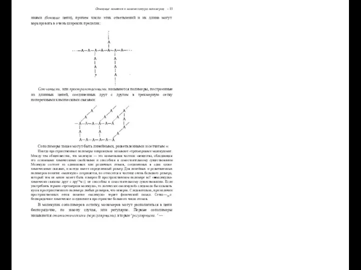 Основные понятия и номенклатура полимеров - 15 ниями (боковые цепи), причем