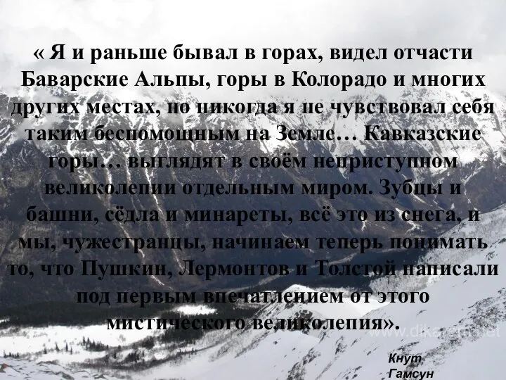 « Я и раньше бывал в горах, видел отчасти Баварские Альпы,