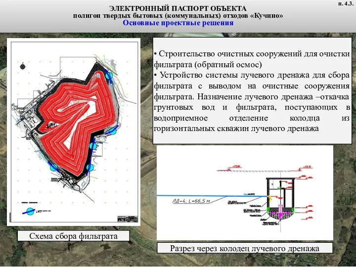 ЭЛЕКТРОННЫЙ ПАСПОРТ ОБЪЕКТА полигон твердых бытовых (коммунальных) отходов «Кучино» Основные проектные решения п. 4.3.