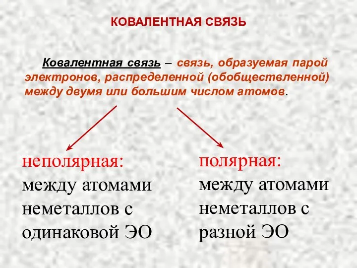 Ковалентная связь – связь, образуемая парой электронов, распределенной (обобществленной) между двумя