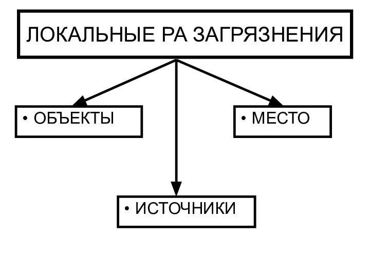 ЛОКАЛЬНЫЕ РА ЗАГРЯЗНЕНИЯ ОБЪЕКТЫ МЕСТО ИСТОЧНИКИ