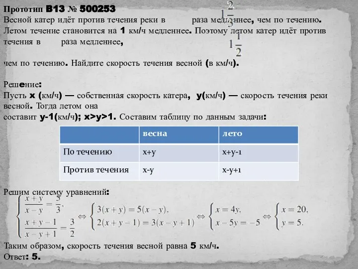 Прототип B13 № 500253 Весной катер идёт против течения реки в