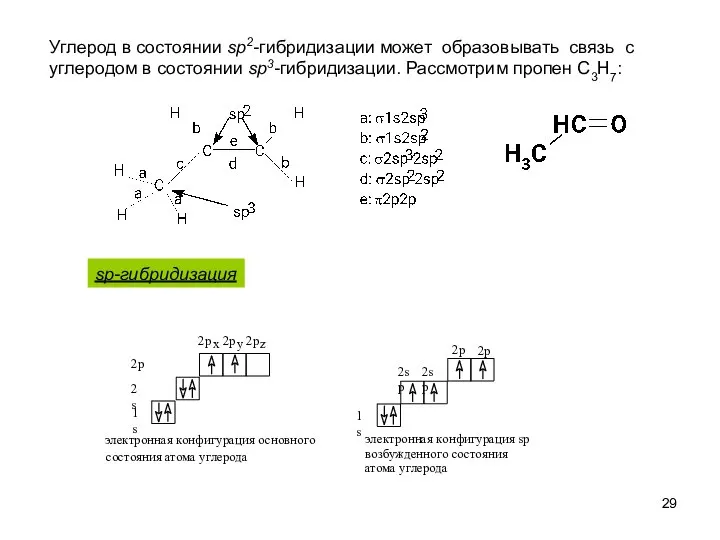 Углерод в состоянии sp2-гибридизации может образовывать связь с углеродом в состоянии